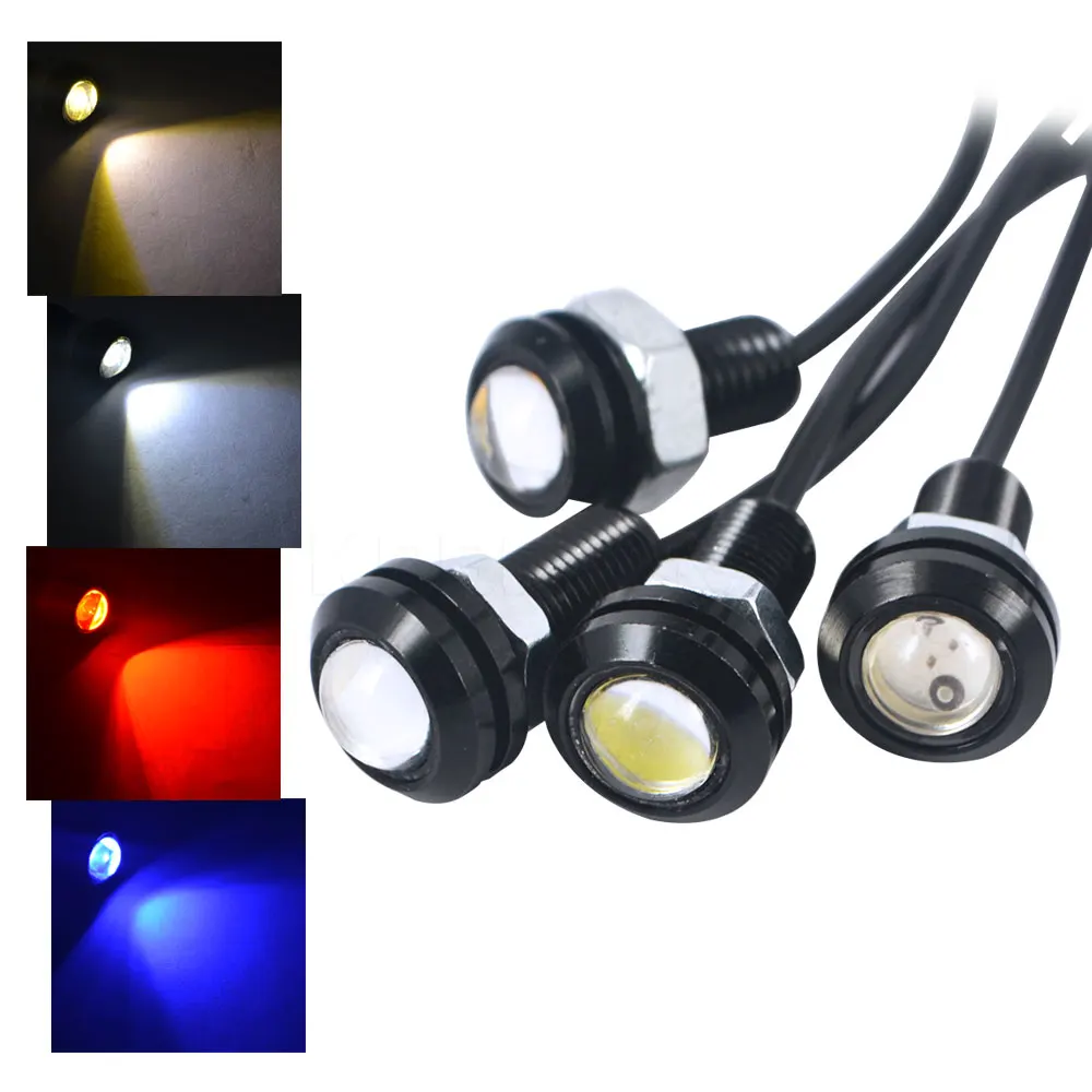 kebedemm Newest 2pcs/lot Ultra-thin 18mm Car Eagle Eye Light Waterproof Eagle Eye LED Running Light Light