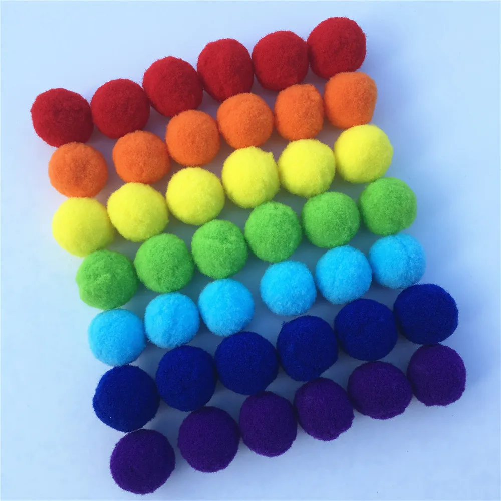 8/10/15/20/25/30mm Mix Rainbow Color Pompom Fur Ball Plush Balls For Child Early Learning Toys Cloth Phone Accessories