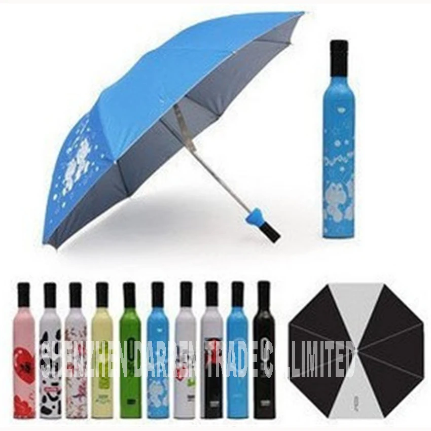 10 pcs / lot High Quality Custom  Umbrellas Creative bottle of wine Umbrella 31 colors wine bottle umbrella craft umbrella