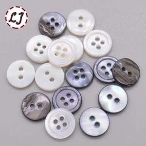 Natürliche Schale Nähknöpfe, Perlenmutter, runde Schalenknopf, Nähkleidung Accessoires, DIY -Farbe, Weiß, Grau, 12 mm, 30pcs, sehr 8 Hauptverkäufe Mutter Perlenknöpfe - №7