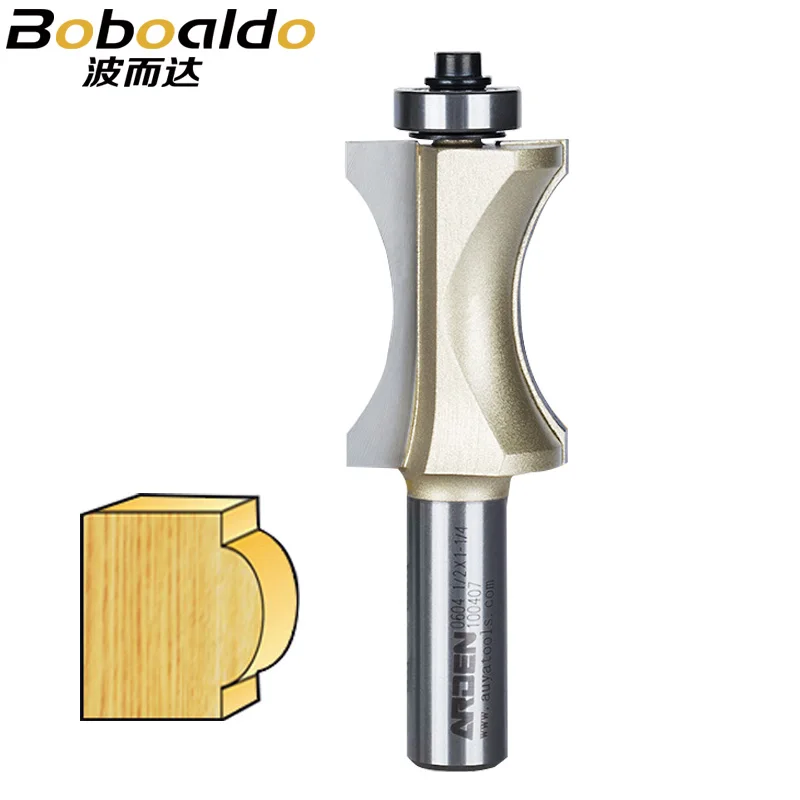 1/2 Shank Half Round bit Endmill Arden Router Bits for Wood Sunk Bead Bit With Bearing Woodworking Tool Milling Cutte