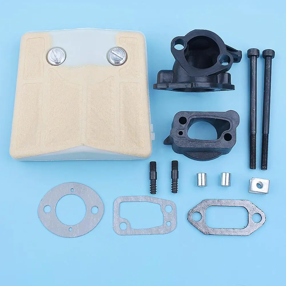 Filtro de ar Carb Intake Spacer Parafuso Adaptador Junta Kit Chainsaw Peças de Reposição para Husqvarna 61 266 162