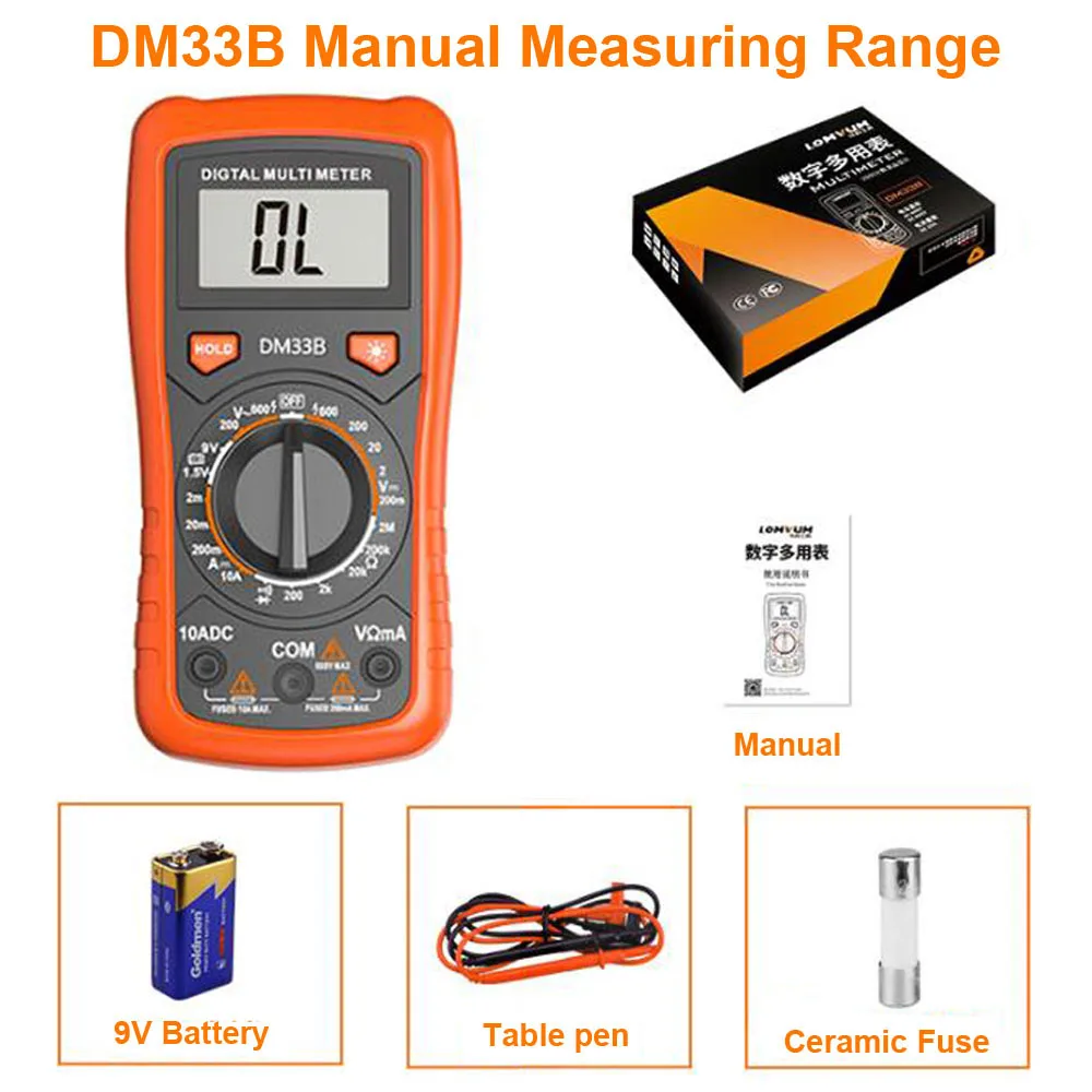 Multimeter Digital Capacitance Voltage Mini Measurement Tester Automatic Range Profisional LCR Meter With Universal Needle Tip