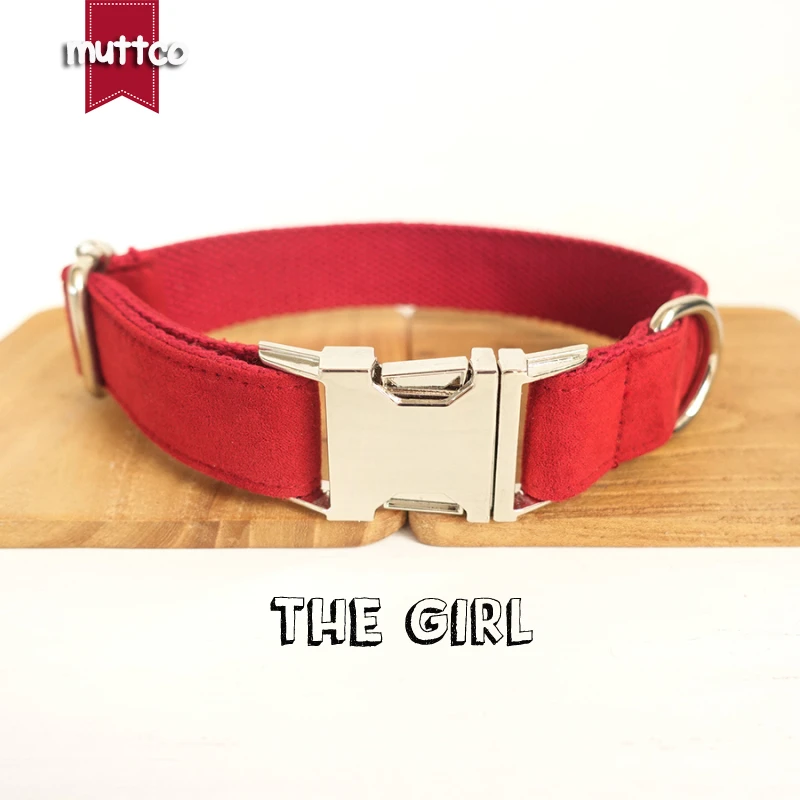 10pcs/lot MUTTCO wholesale self-design colorful collar THE GIRL handmade red nylon 5 sizes red dog collars and leashes UDC028