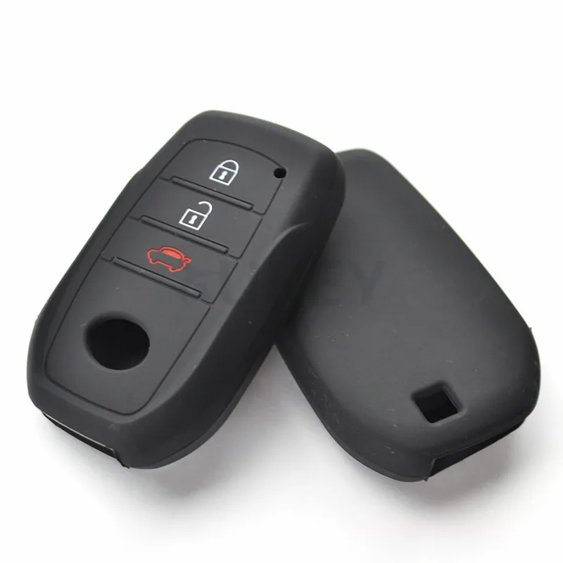 AX Silicone Remote Key Case Fob Shell Cover For Toyota Hilux Fortuner Land Cruiser Camry Skin Holder 3 Button 2016 2017 2018