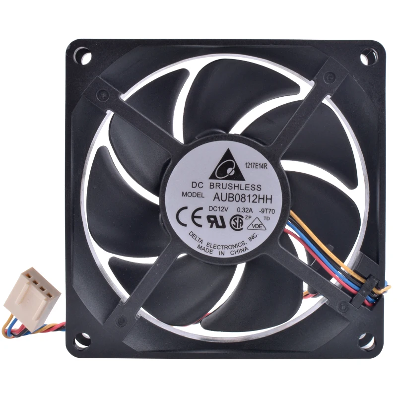 AUB0812HH 8cm 80mm fan 8025 80x80x25mm 12V 0.32A 4pin PWM computer CPU temperature control mute cooling fan