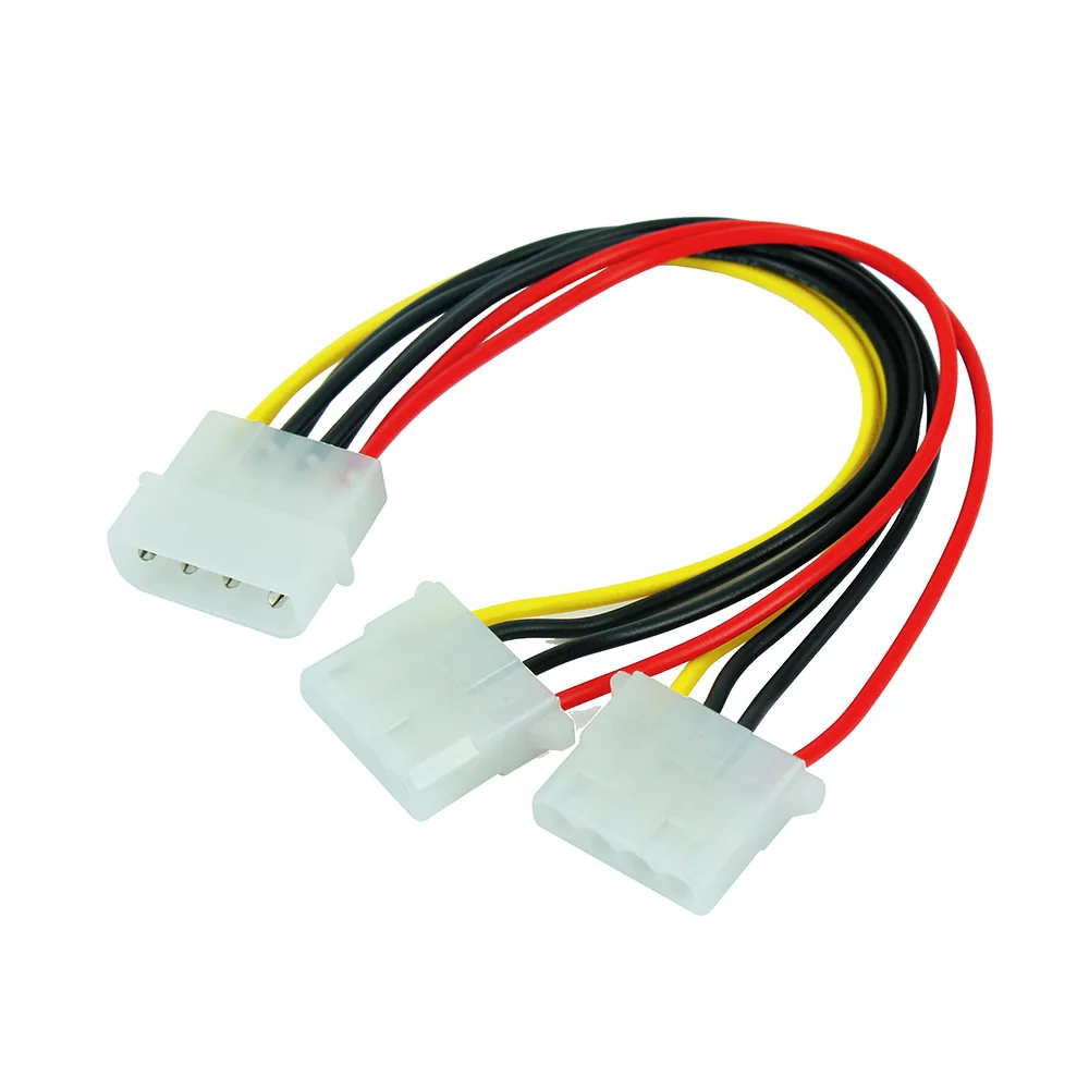 

18cm 4pin PSW Power IDE Y Splitter Cable LP4 Molex to Molex J29 Male to Female Cable Video Card Cord PC Computer Accessories