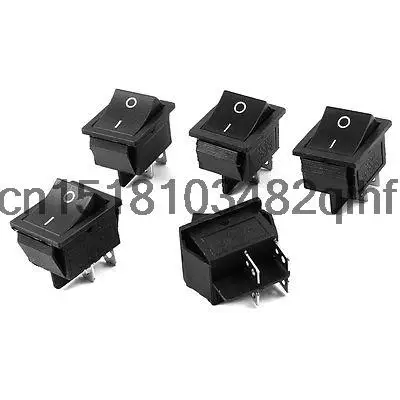 

5 PCS DPST 4 Pin 2 Way Black Boat Rocker Switch 15A/250V 20A/125V AC