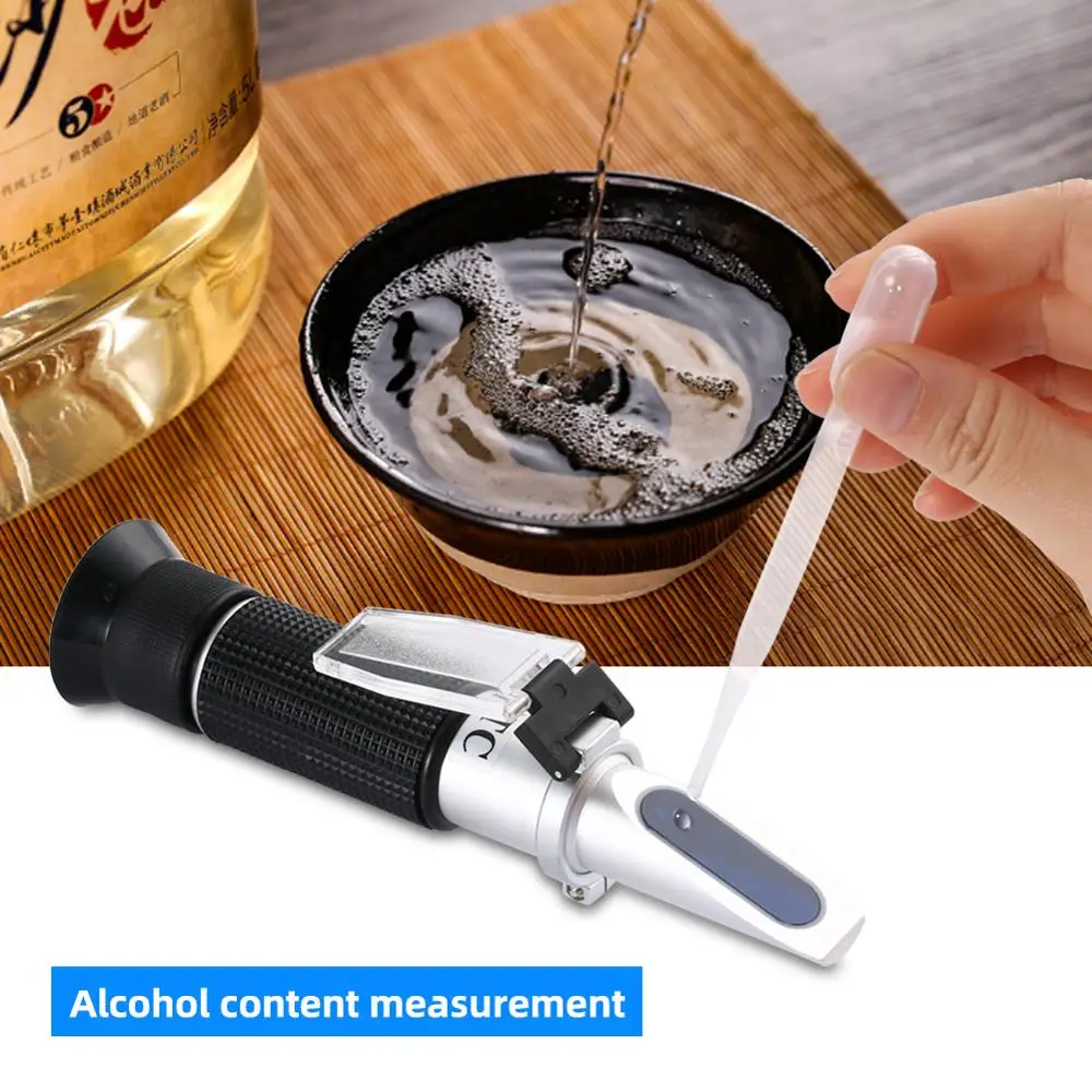 Hot New Shockproof Packaging Hand-held 0-80% Alcohol Refractometer Alcohol Concentration Meter Liquor Alcohol Tester