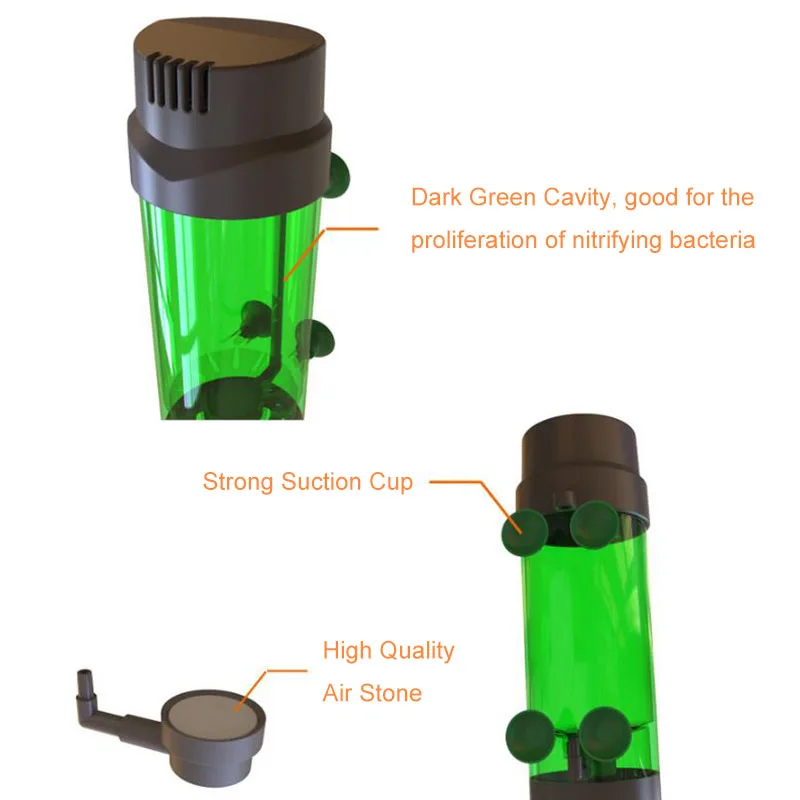 New Aquarium Filter Fish Tank Fluidized Moving Bed Filter Bubble Bio Filter Media With Air Stone And Sponge Filter