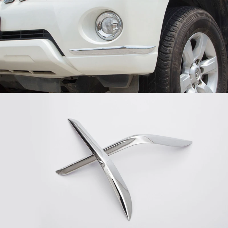 

For Toyota Prado FJ150 FJ 150 2010-17 Car Styling ABS Chrome Front Corner Bumper Molding Sill Cover Trim Frame Decorative