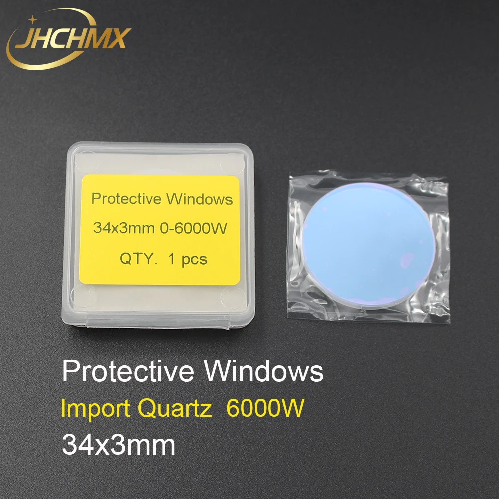 

JHCHMX Import Quartz Fiber Laser Protective Glass/Windows/Lens 34*3mm For IPG/SPI Lead Fiber Laser Cutting Machines