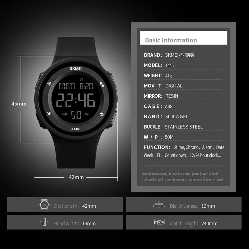 Skmei 1445 Kinderen Digitaal Horloge Merk Eenvoudige Chronograaf Sport Polshorloge Waterdichte Elektronische Horloges Cadeau Voor Kinderen