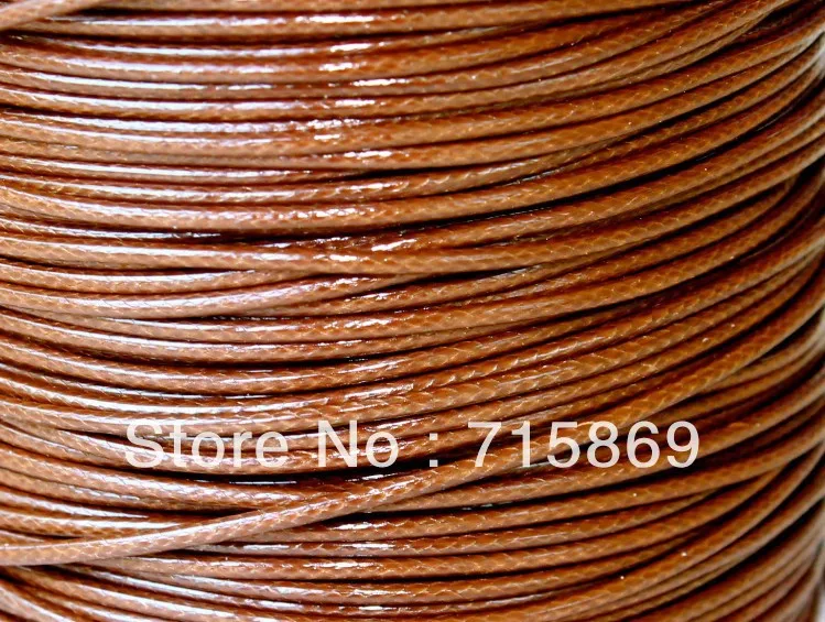 

Free Shipping 200 Yards - 1.5mm Brown Waxed Cotton Cord - 180Meters Round Cotton Wax Cord - Beading Stringing Cord