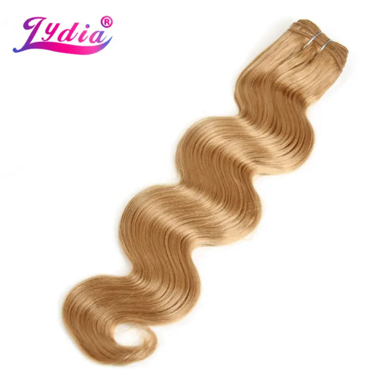 Lydia-extensions capillaires synthétiques pour femmes, extensions capillaires, corps Yaki de 16 à 26 pouces, 27 #3 pièces par lot