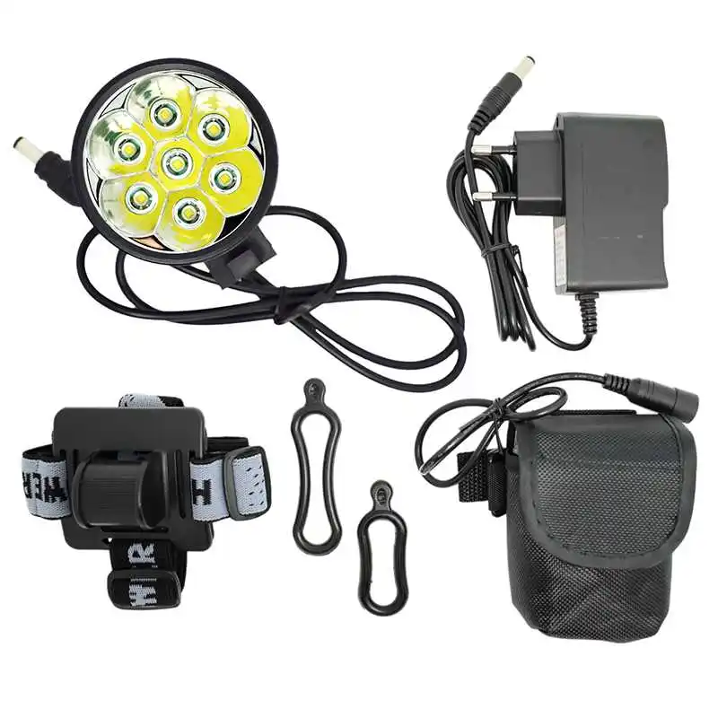 Wasafer 10000 Lumen luce per bicicletta 7 * XML T6 faro per bici ciclismo LED MTB luce anteriore per bici + batteria ricaricabile 18650