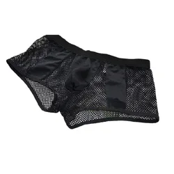 Mens Sexy Underwear Boxer Mesh Breathable Underpants ZJH034