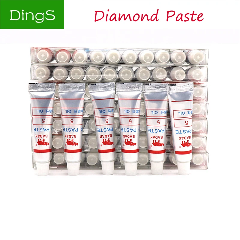 

6pcs W0.5 ~40 Diamond Polishing Abrasive Lapping Paste Grinding Polishing Paste Compound Syringes Micron Glass Metal Tools