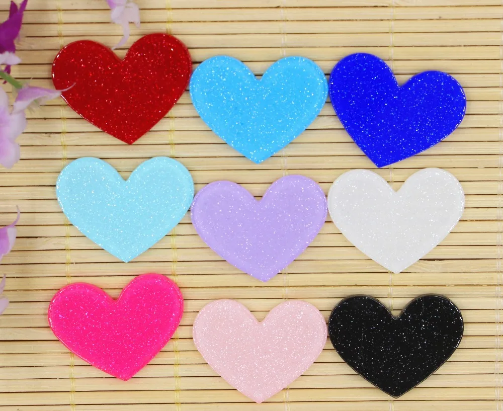 

50pcs/lot DIY planar resin heart mix colors flat back resin cabochons accessories 30*25mm