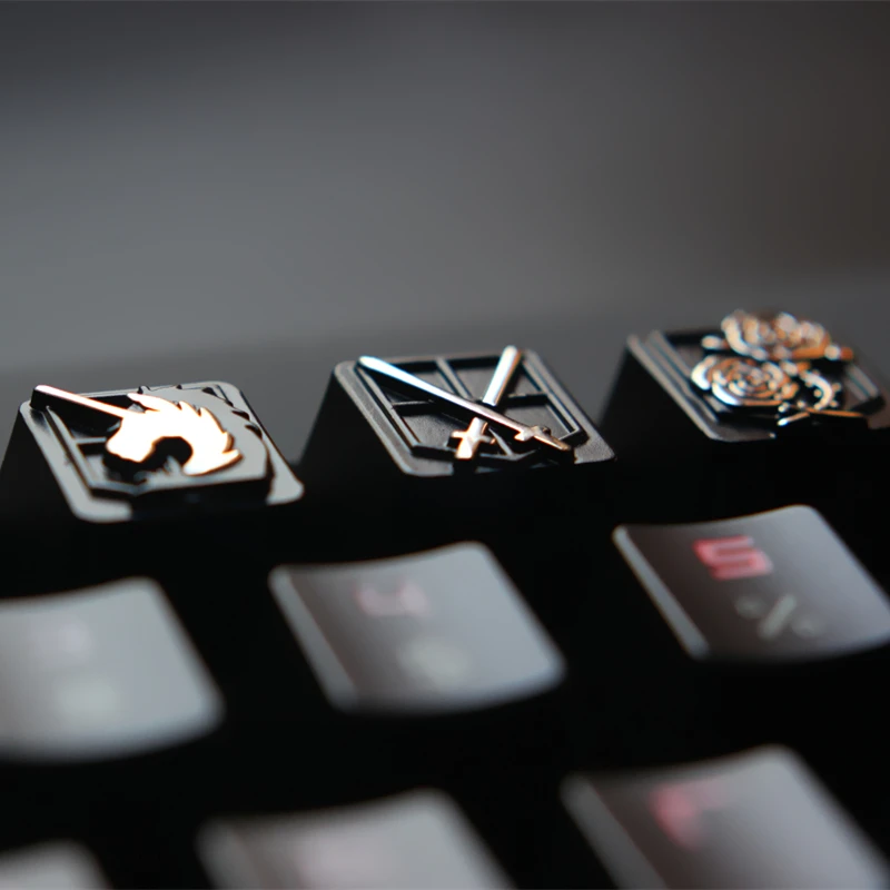 Keycap dostosuj klawisze ze stopu cynku do klawiatury mechanicznej 1 zestaw Shingeki no Kyojin klucz Anime czapki R4 wysokość Cherry MX axis