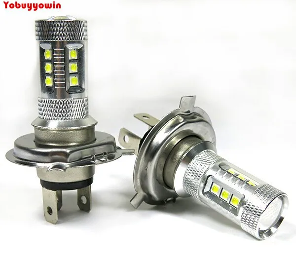 

: Free Shipping 2Pcs Plug & Play H4/HB2/9003 HI/LO CONVERSION HEAD LIGHT 6000K Auto External Light Led Fog Driving Lamp Canbus