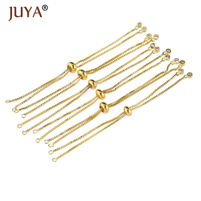 Adjustable two loops connector chain for making jewelry diy bracelets accessories 10pcs wholesale