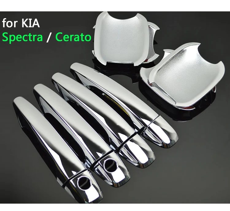 For KIA Spectra 2004-2009 Cerato Chrome Trim Exterior Door Handle Covers 2005 2006 2007 2008 Accessories Stickers Car Styling