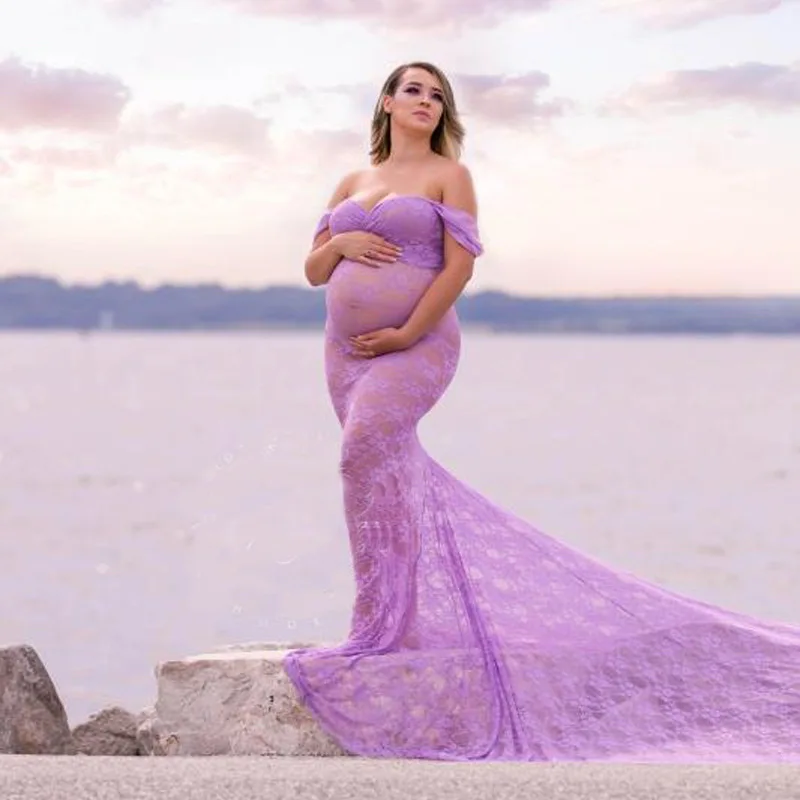 Lace Maternity Photography Props Maternity Dresses For Photo Shoot Pregnancy Dress Photography Maxi Dresses Pregnant Gown Clothe