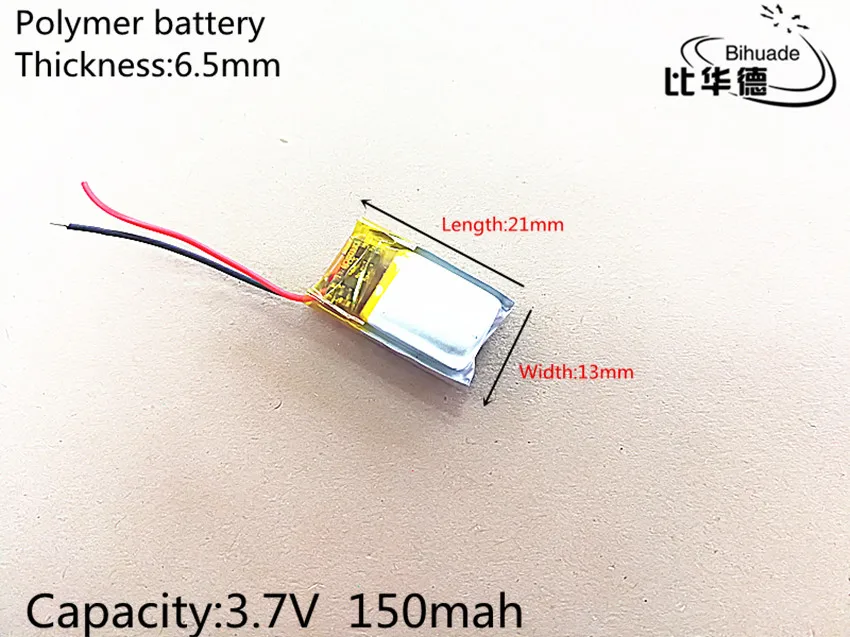 5 pcs 3.7 V, 150 mAH, 651321 PLIB; polymer lithium ion/Li - Ion แบตเตอรี่สำหรับ GPS, mp3, mp4, mp5, dvd, bluetooth, ของเล่นโทรศัพท์มือถือบลูทูธ