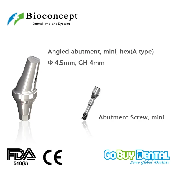 

Bioconcept Hex Mini angled abutment φ4.5mm, gingival height 4mm, Angled 17°, type A(333040)