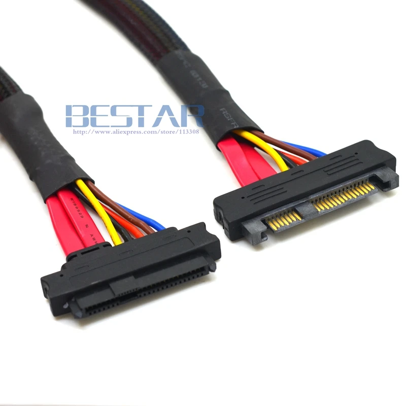 50CM SAS Hard Disk drive HDD SFF-8482 Male To SFF8482 Female SAS Cable 29 Pin Extension Cables SFF 8482 0.5m