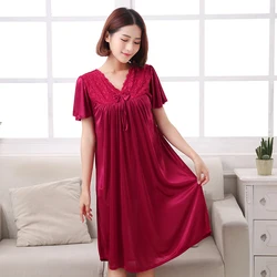 M-5XL Women Pijamas Night Dress Ladies Sleepwear Women Silk Nightgowns Sexy Sleepwear Sleeping Dress