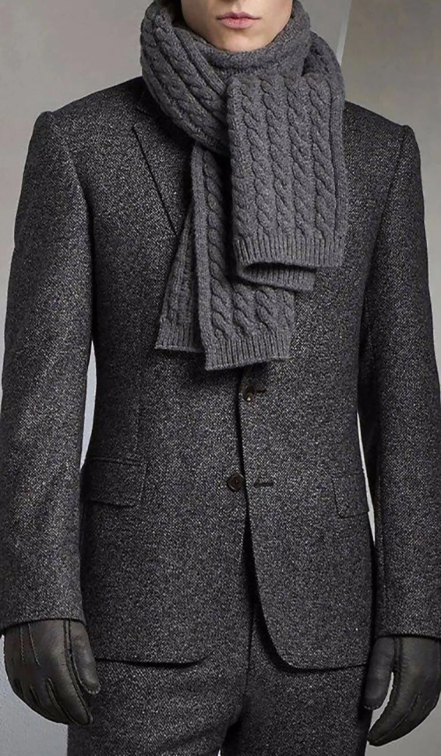 Charcoal Grey Brushed Wool Blend Suits For Winter Tailored Fit Warm Suits For Winter,Custom Made Heavy Wool Blend Suits For Men