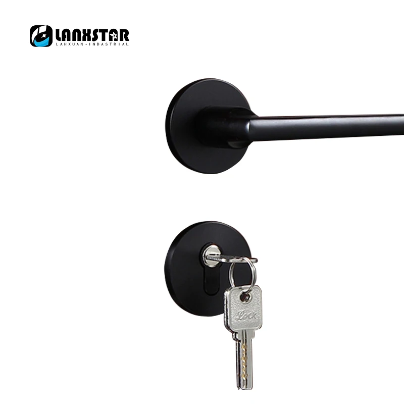 

Wholesale Aluminum Space Black Split Lock Home Door Locks Indoor Simple Decoration Hardware Dual Lockcore Handle Split-locks