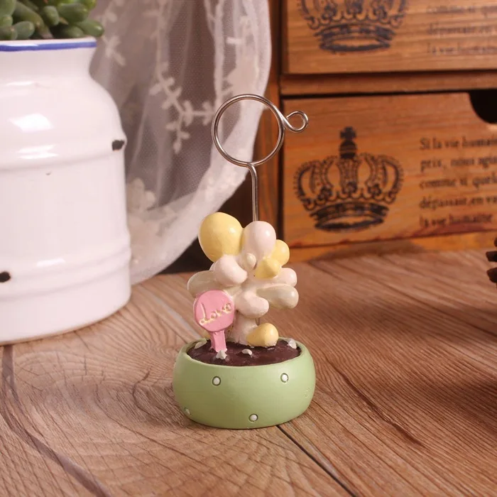 Kawaii Phim Hoạt Hình Ảnh Động Vật Giấy Clip Holder Bàn Tên Thẻ Ủng Hộ Đám Cưới Đặt Thẻ Memo Clip Note Chủ Home Trang Trí