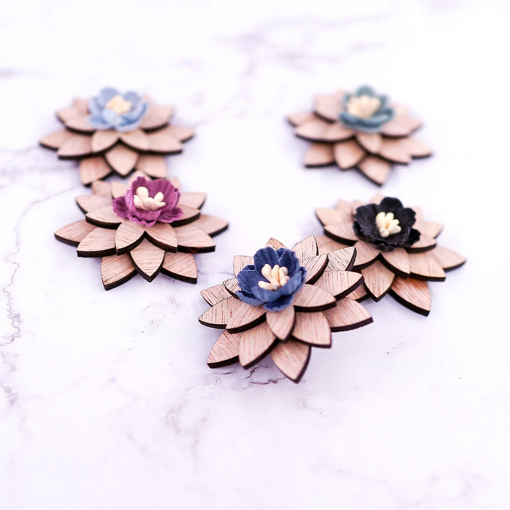 Mens Wood Lapel flower Brooch pin Handmade Lapel pin For Men Wedding Party Suit Decoration Boutonniere Corsage