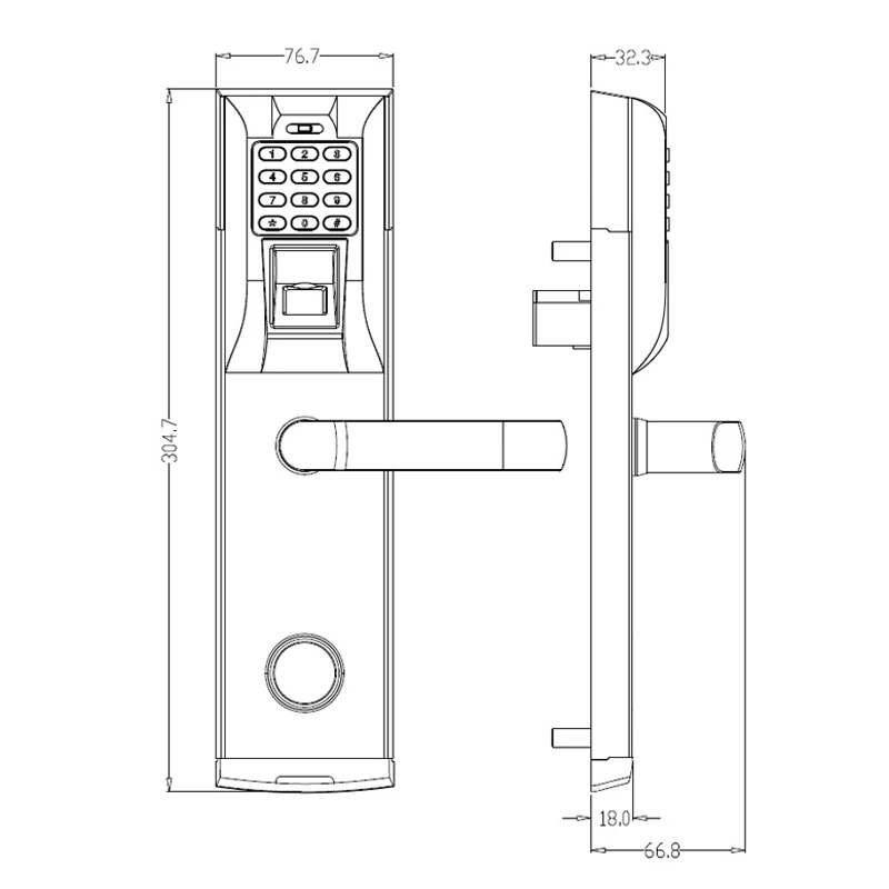 LACHCO Biometric Fingerprint Lock Password Electronic Keypad Door Lock with Deadbolt Smart Entry keyless home office L18083BS