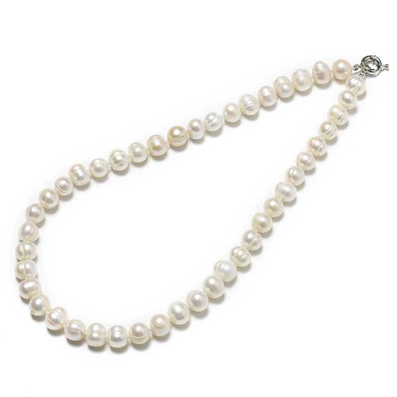 Texture with a Circle  and 10-11 MM Two different  specifications Pure white  Freshwater  Natural pearl Necklace