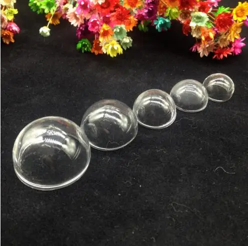 20pcs mix size hemisphere clear Half Globe bubble Glass cover dome Pendant Open Vials Bottle Charms DIY Ring Craft accessories