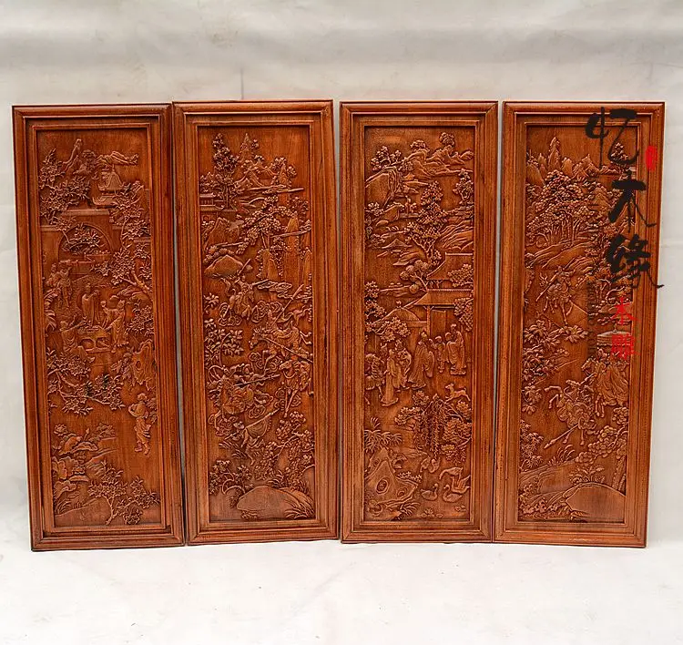 

Dongyang woodcarving entrance partition, screen incense camphor wood, television background wall pendant, solid wood wall hangin