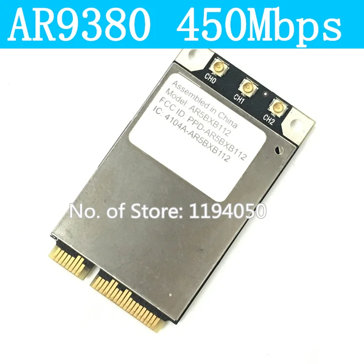 Atheros Wireless-N Dual-Band Half Card, AR5BXB112, AR9380 para Mini PCI-E, 450Mbps, 2.4G, 5G