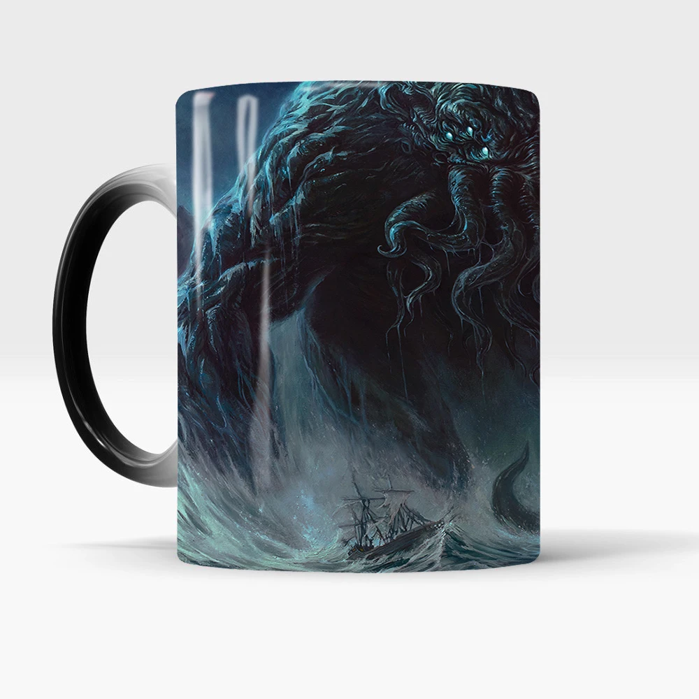 Cthulhu mug color changing mug 350ml magic ceramic coffee mugs cup gift mug for your friends