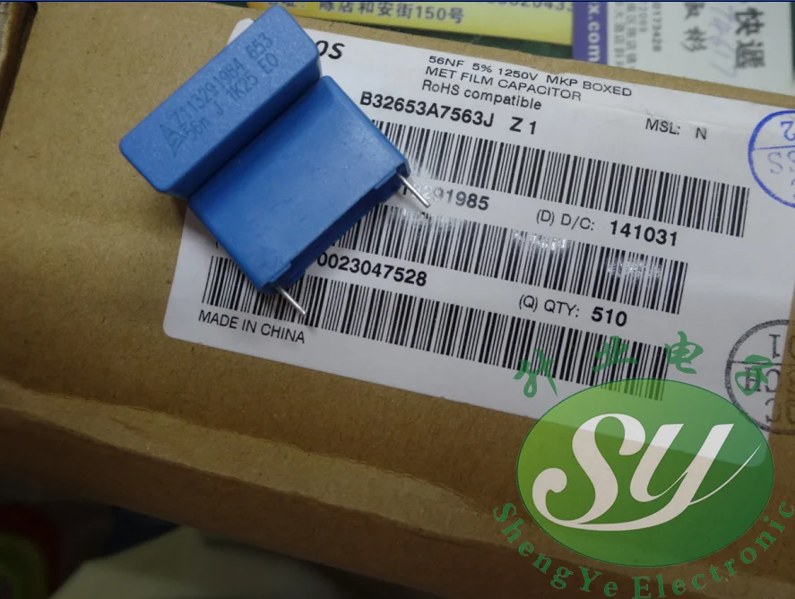 

2019 hot sale 20PCS/50PCS EPCOS 0.056uf/1250v 56nf 563 The new foot 22mm film capacitor B32653A7563J free shipping