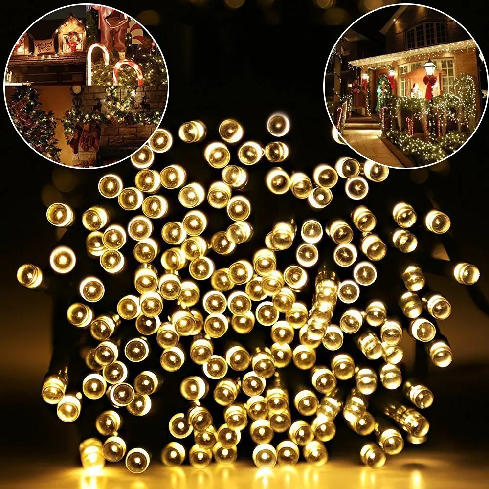 ECLH Solar LED String Lights 50meter 500 LEDs Waterproof 8 Modes Fairy Christmas Lights Outdoor Lighitng Garden Party Lights