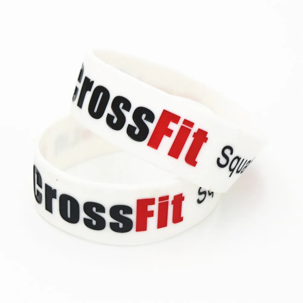 1PC New Fashion Jewelry CROSS FIT SJ BRACELET Black White Silicone Rubber CrossFit Bracelets & Bangles Wristband Bands SH046