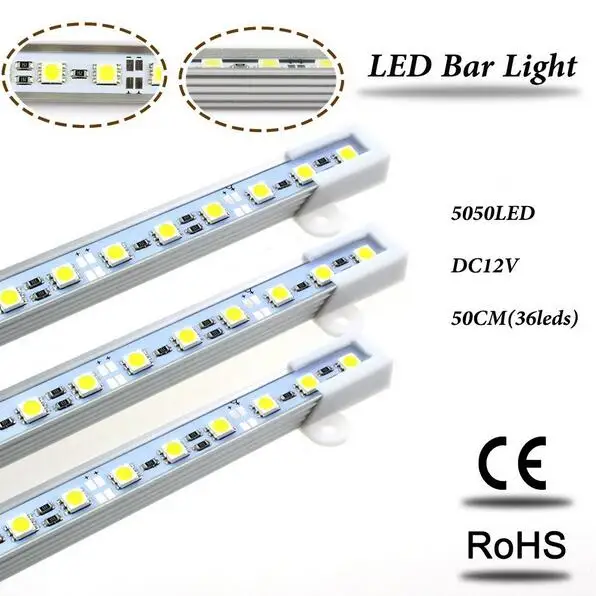 LED Bar Light 36LED/0.5M 5050 SMD Cabinet LED Rigid Strip DC 12V Showcase LED Hard Strip