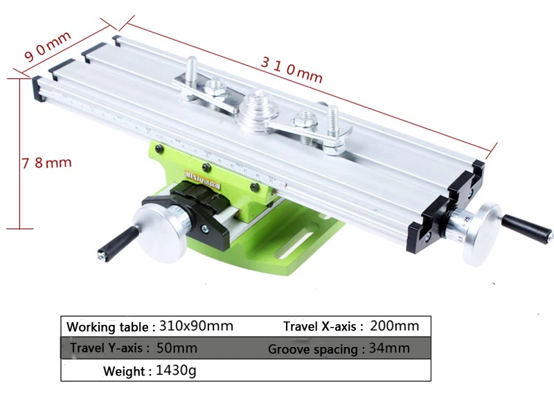 Multi-Functional Cross Working Table Mini Sliding Table Support for Drilling Milling Machine Bench Drill Stent Tools BG6300