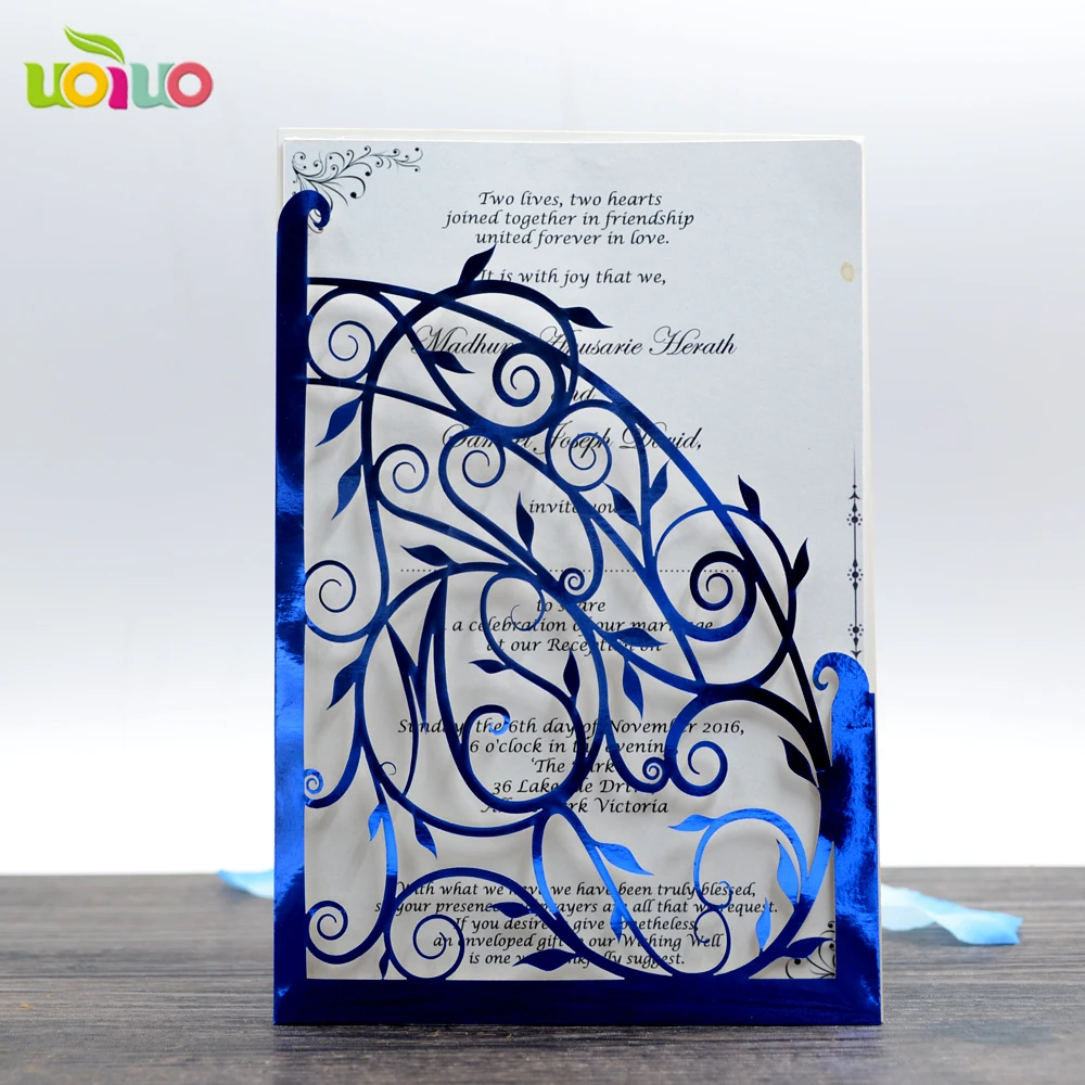 

10pcs Laser Cut Wedding Invitations Elegant Wedding Invitations Cards Greeting Card Free Envelope & Seals Event Party Supplies