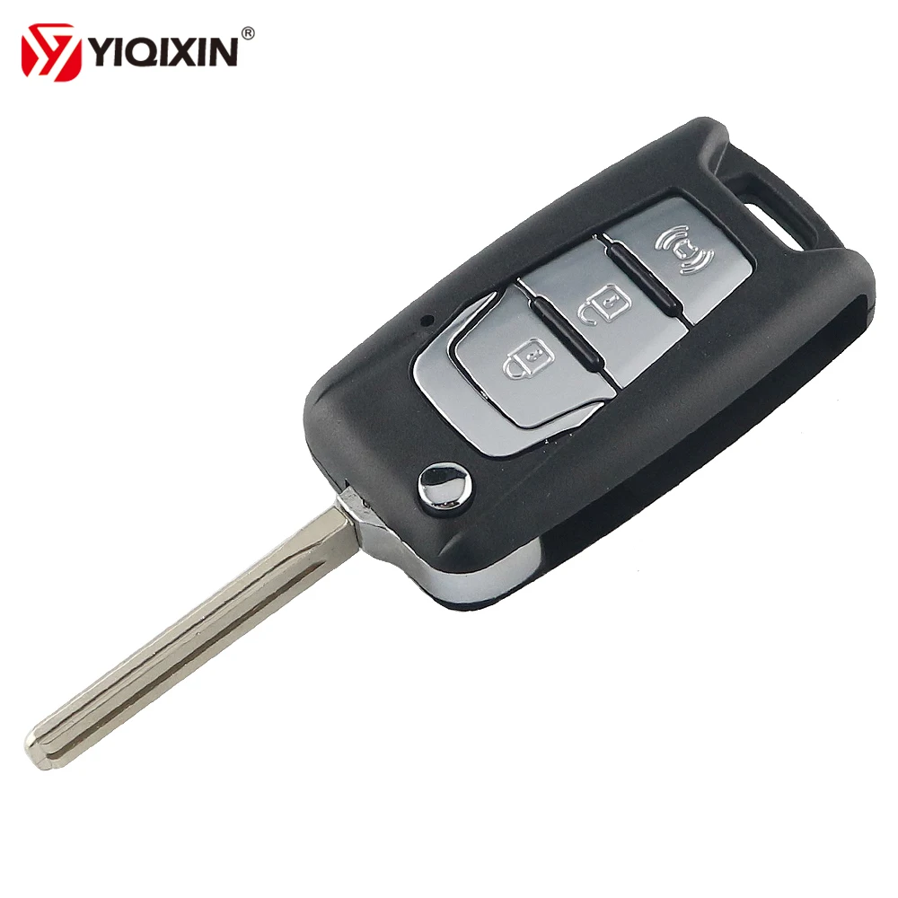 YIQIXIN 3 Buttons Flip Folding Remote Car Key Shell Case Fob For Ssangyong Korando New Actyon C200 2016 2017 New Style