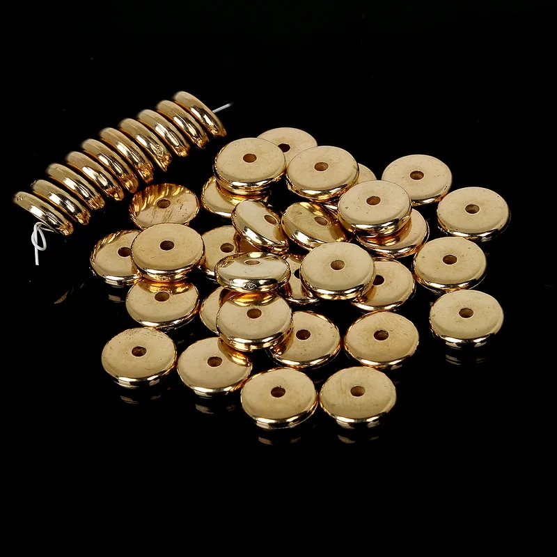 High Quality 100-500pcs Rhodium/KC Gold CCB Plastic Beads Loose Spacer Beads for DIY Jewelry Findings 5/8/10mm Pick Size